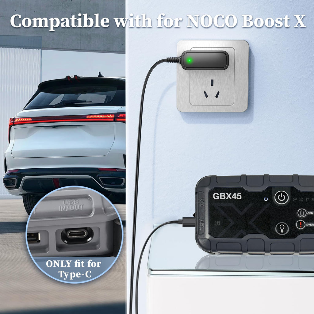 Charger for NOCO Boost X GBX155 GBX75 GBX55 GBX45 Sport Battery Jump Starter Power Cord for NOCO Boost Jump Starter Power Supply Jump Starter Box Charging Cable