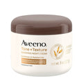 Aveeno Tone + Texture Renewing Body Night Cream With Prebiotic Oat, Gently Exfoliates & Moisturizes Sensitive Skin, Instantly Softens & Smooths & Intensely Nourishes, Fragrance-Free, 8 oz