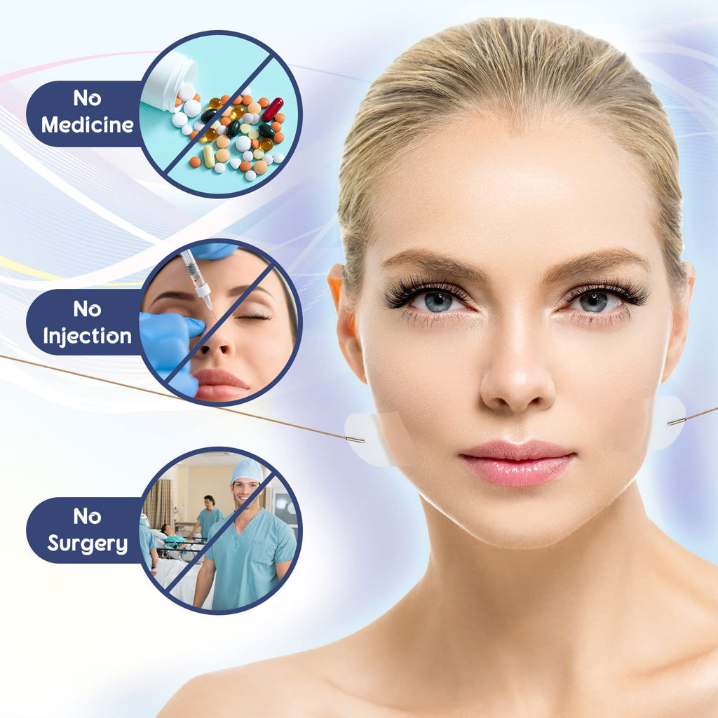 Maitys 136 Pieces Face Lift Tapes with Lifting Rope Sets 120 Pieces Face Lifting Tapes Invisible Patch Facelift Band Adhesive Neck and Eye Lift Tape for Women Ladies Beauty