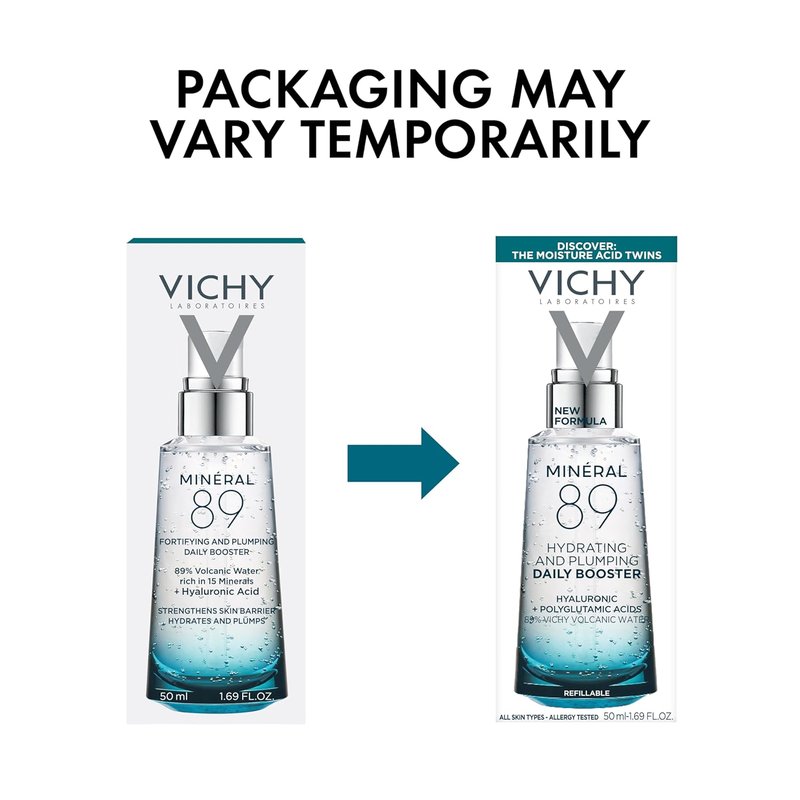 Vichy Mineral 89 Booster - Pure Hyaluronic Acid Serum for Hydration & Skin Repair | Lightweight, Oil-Free