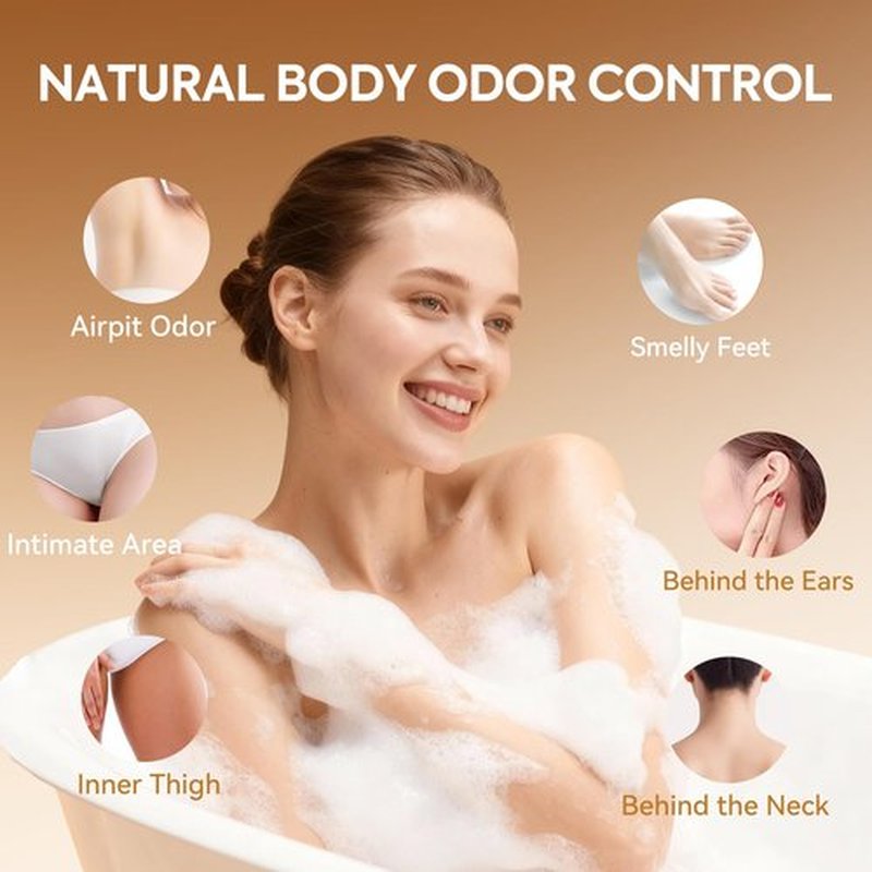 QualiLife Persimmon Body Wash for Old People Smell, Natural Deodorant Bar Soap for Strong Odor Smelly Feet Remove, Cleansing Body Deodorizing for Eliminating Odor
