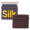 6Pcs Silk Hair Ties Small 22 Momme 100% Pure Mulberry Silk Scrunchies for Women Girls Thin Skinny Hair Sleep Scrunchies No Damage(Color 10)
