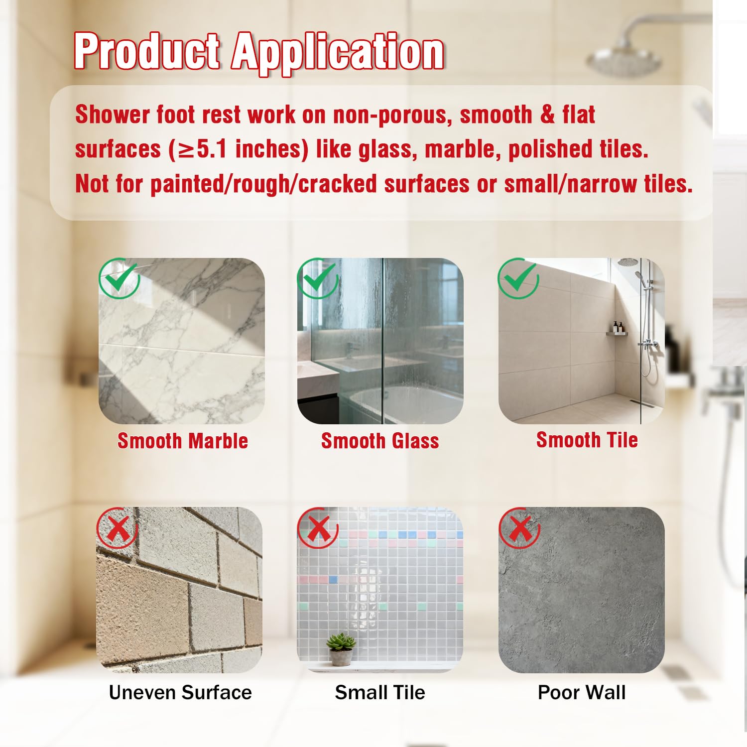 Loorieen Shower Foot Rest for Shaving Legs,Shower Shaving Foot Rest,Foot Rest for Shower with Powerful Suction Cup,Foldable Shaving Step for Inside Shower,Easy to Carry While Traveling