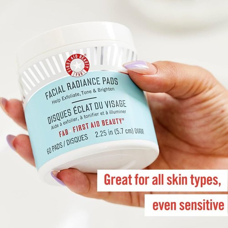 First Aid Beauty Facial Radiance Pads - Daily Exfoliating AHA Pads for Toned & Bright Skin | 60 Count