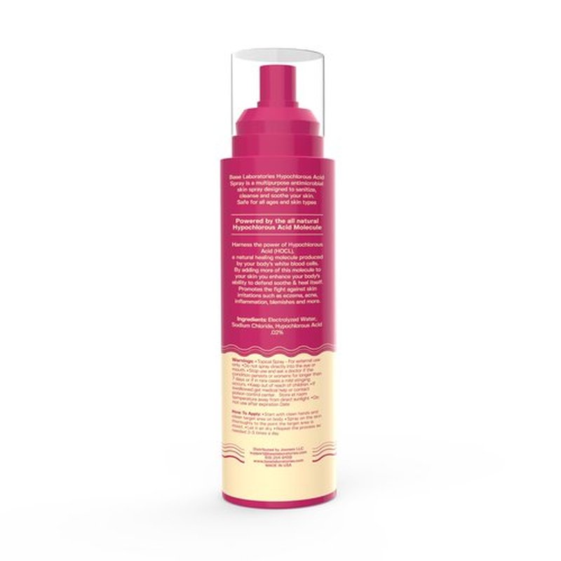 BASE LABORATORIES Hypochlorous Acid Spray for Face & Skin | 8 oz | Facial Daily Skin Repair Solution for Sensitive Skin, Redness, Irritations, Eczema, Acne. Hypochlrous HOCL Molecule Spray