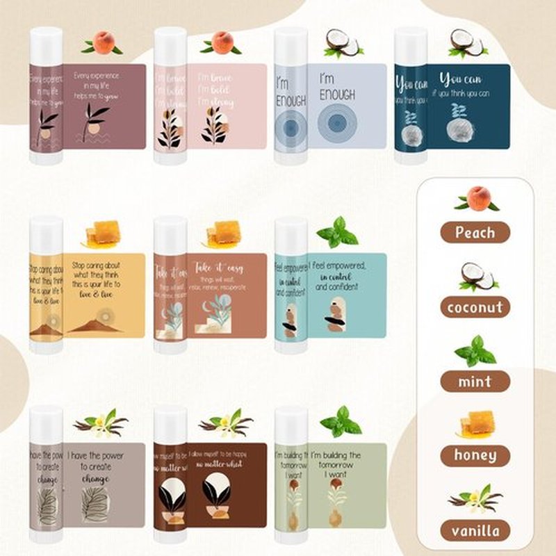Leelosp 30 Sets Christmas Thank You Gift Lip Balm Bulk, Positive Affirmation Gifts Set with Positive Daily Affirmation Cards, Inspirational Appreciation Gift for Stocking Stuffers