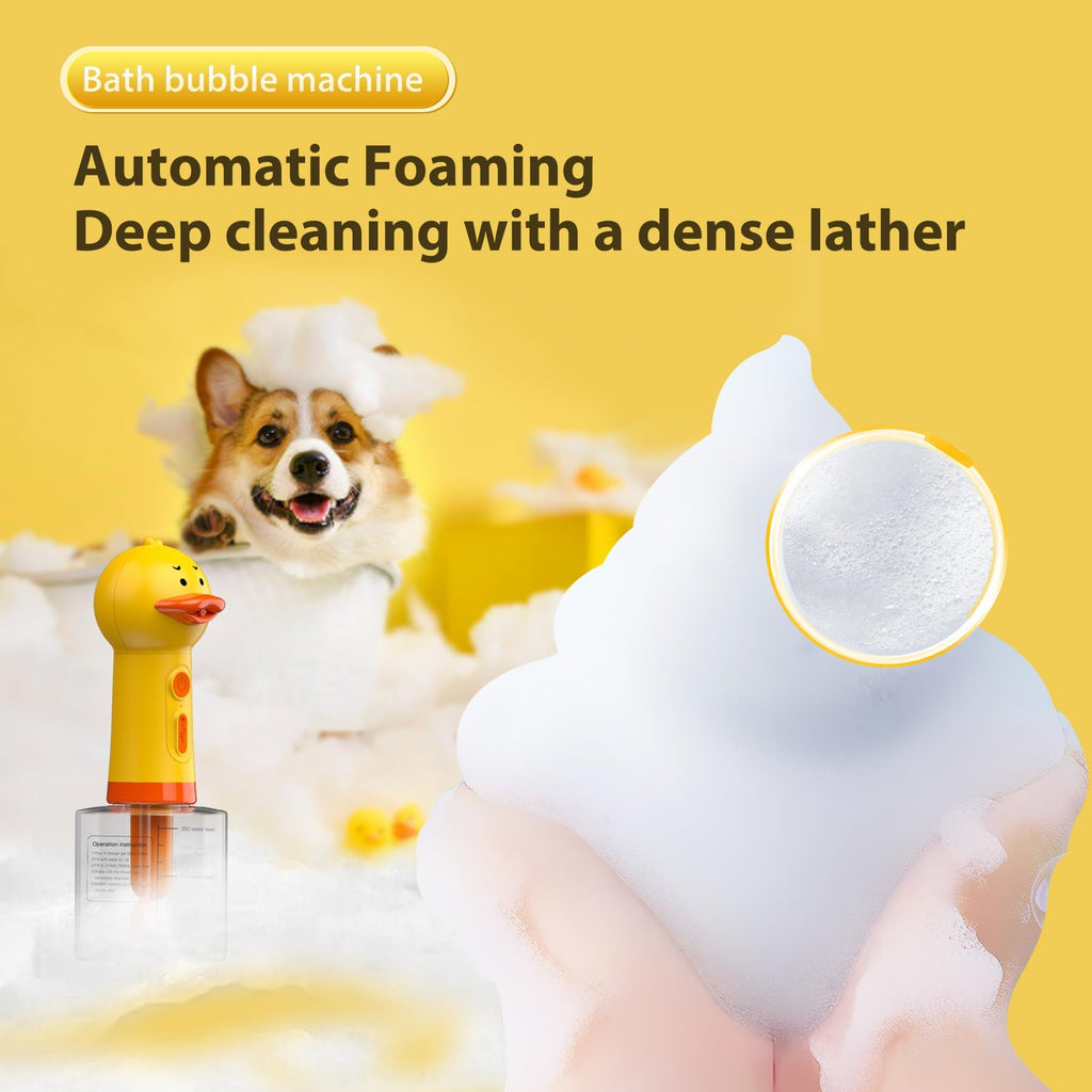 NRYDEPET Electric Dog Shampoo Dispenser & Foam Sprayer – Automatic Dog Soap Dispenser, Rechargeable Dog Shampoo Foamer, IPX7 Waterproof Pet Bath Supplies for Dogs, Cats & Puppies