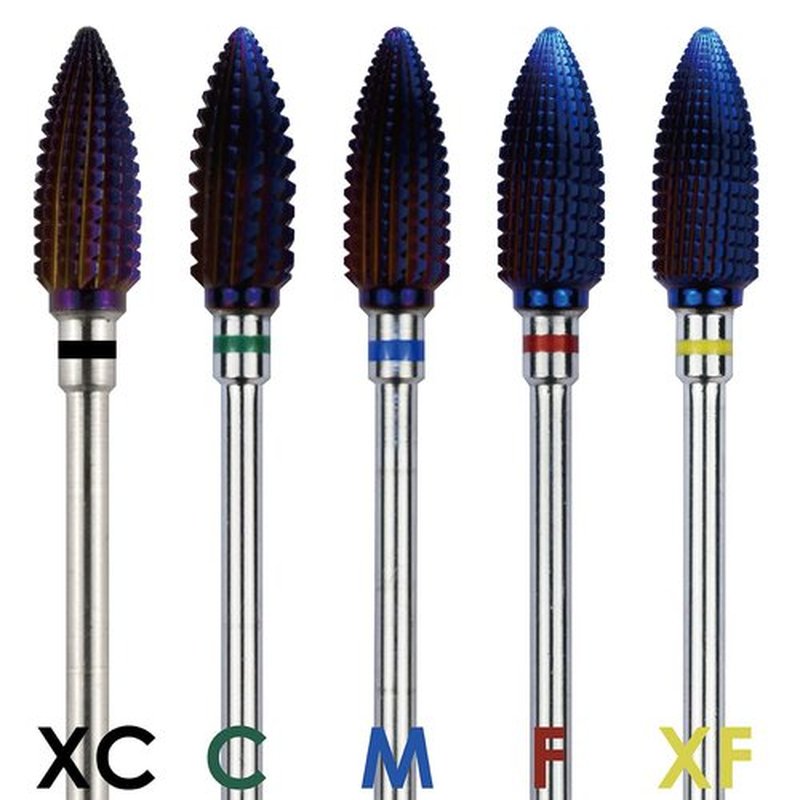 ianblues Tapered Tornado & Texas Tornado Nail Drill for Nail Drill Manicure Machine, Purple Coated (Texas - Coarse - C)