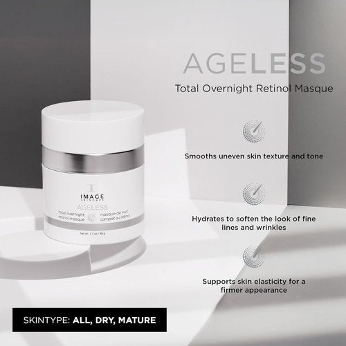IMAGE Skincare Ageless Total Overnight Retinol Masque - Firming Facial Mask with Marine Collagen & Peptides, 1.7 oz