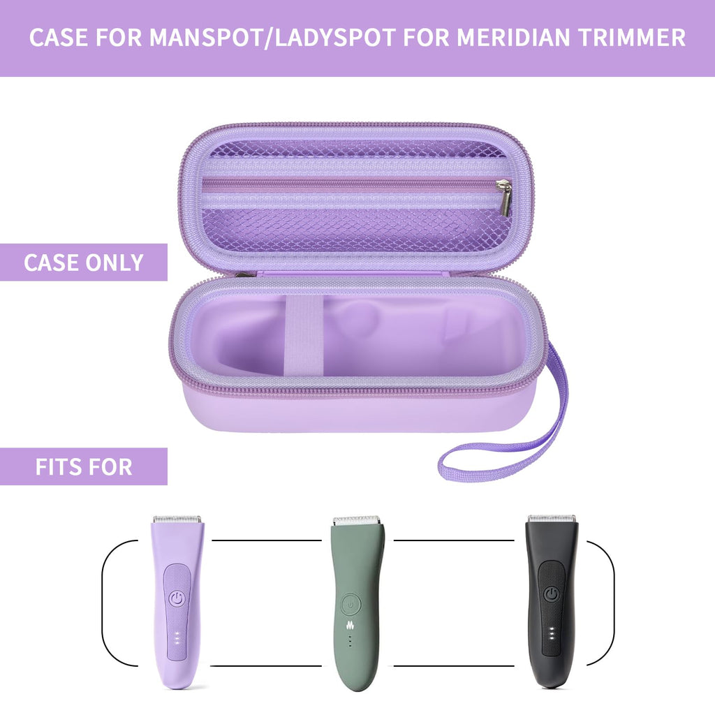 PAIYULE Case for MANSPOT for Meridian Body Hair Trimmer for Men, Electric Beard Shaver Storage Holder for LADYSPOT Pubic Razor and Extra Blade Heads- Box Only (Purple)