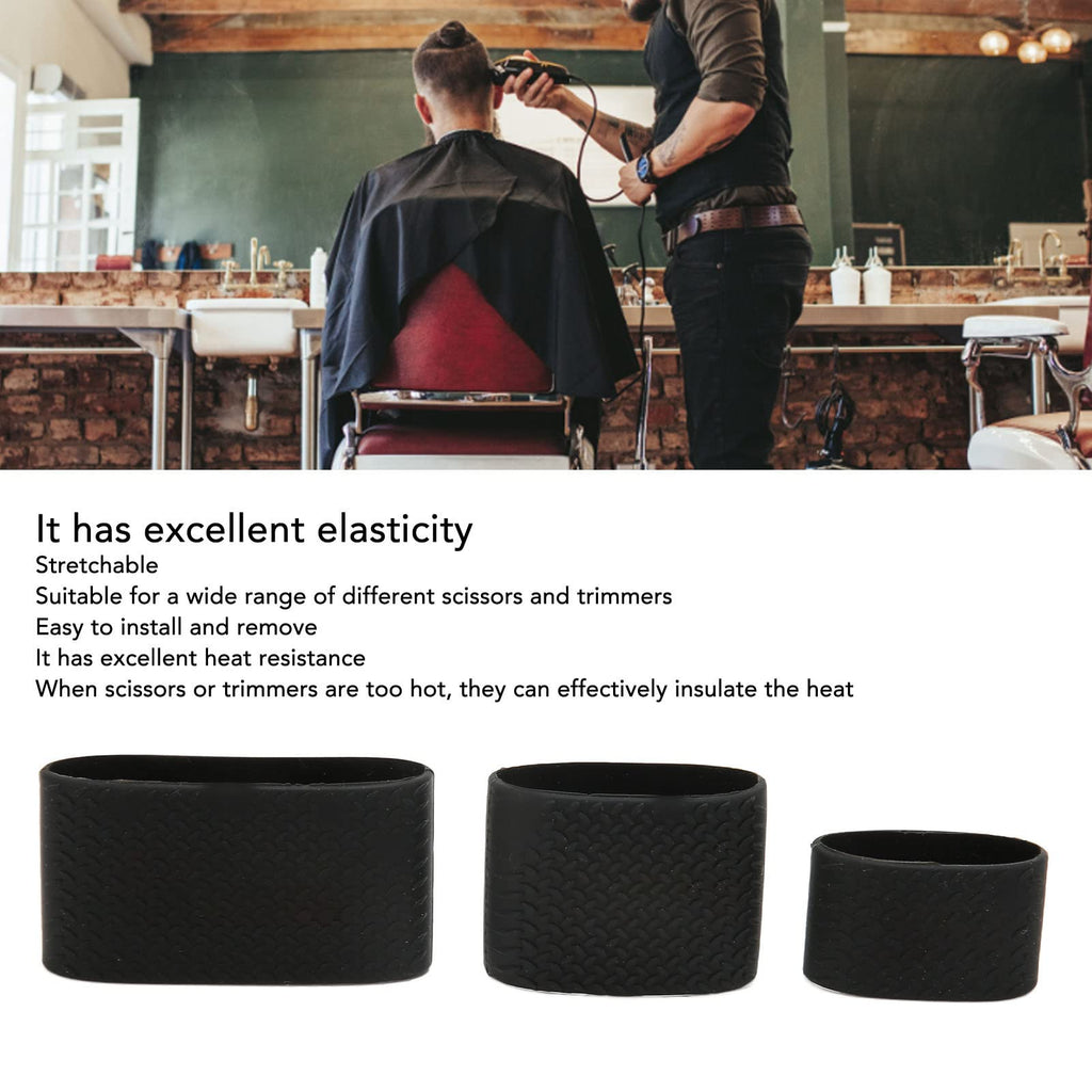 3pcs Barber Clipper Bands, Silicone Anti Slip Wear Resistant Tool Protective Sleeve for Barbers Electric Clip Resistance Heat Baber