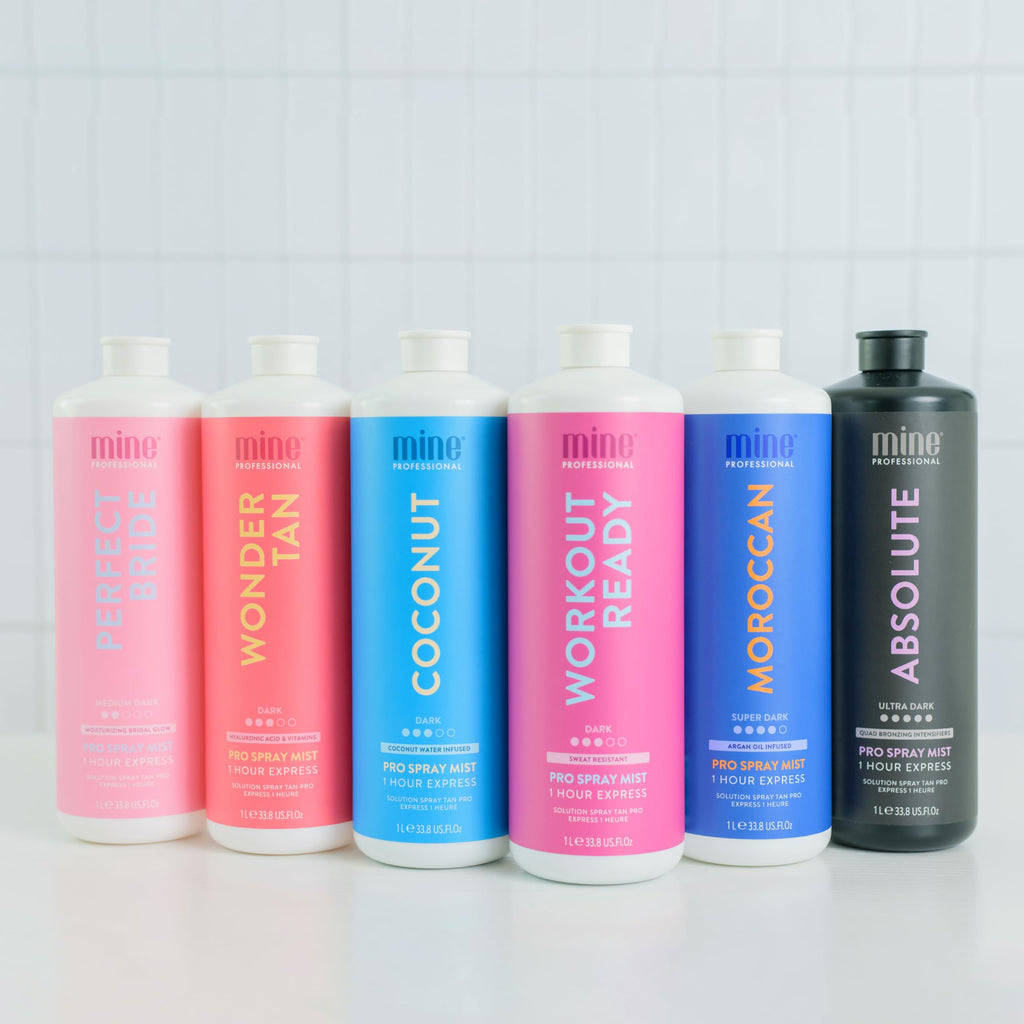 MineTan Spray Tanning Solution | Wonder Tan - Fake Tanner Mist Best for Dark Bronzed Glow Skin Finish, Fast Drying, 1 Hour Express, Hydrating, Salon Professional Formula, Vegan, 33.8 Fl Oz