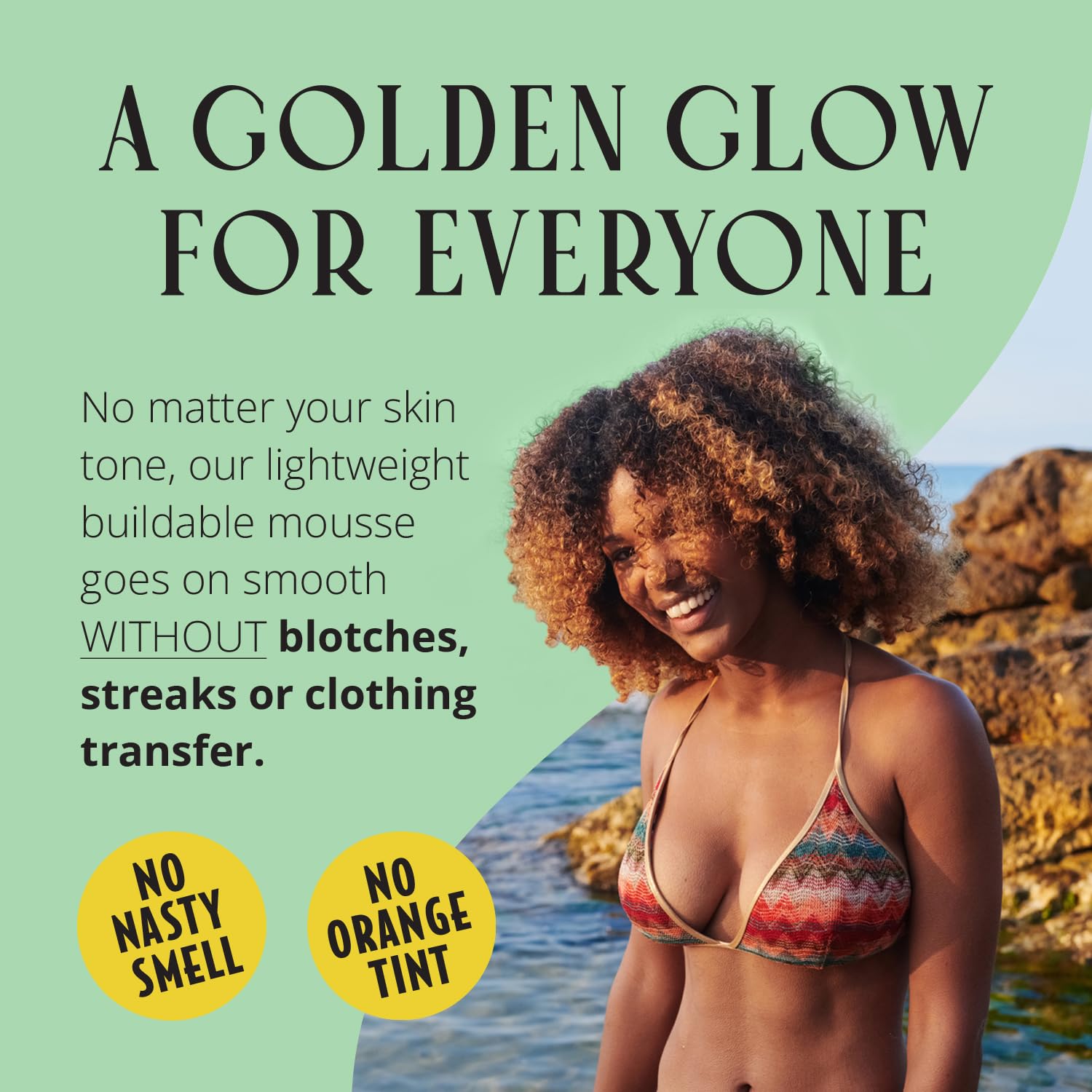 Skinerals Self Tanner Mousse, Organic Sunless Tanning Foam for Face & Body, Natural Looking, Streak-Free, Quick-Drying, Long-Lasting Fake Tan, 8 oz, Californium