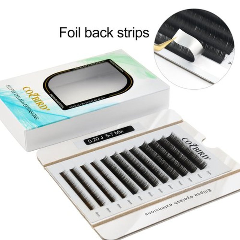 COZBIRD Bottom Lashes Eyelash Extensions Flat Ellipse 0.20 J curl 6mm 7mm 8mm Mix Tray Natural Under Lahes 1X1 Lash Supplies Faux Mink Soft Split Tips