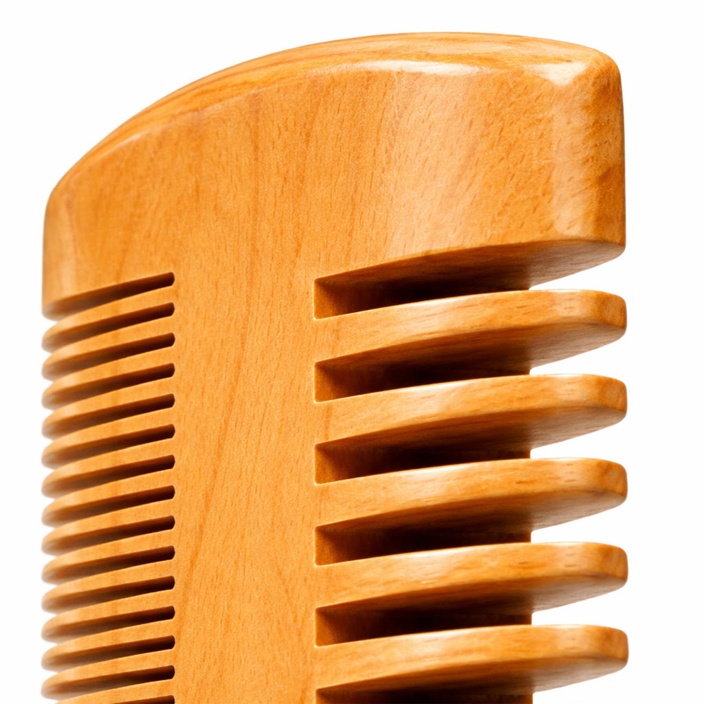Wooden Beard Comb for Men & Case, Great Mustache Comb for Men, Dual Action Beard & Mustache Comb With Fine & Coarse Teeth, Mens Pocket Wood Comb, Peine Para Barba de Hombre, Fathers Day Gift