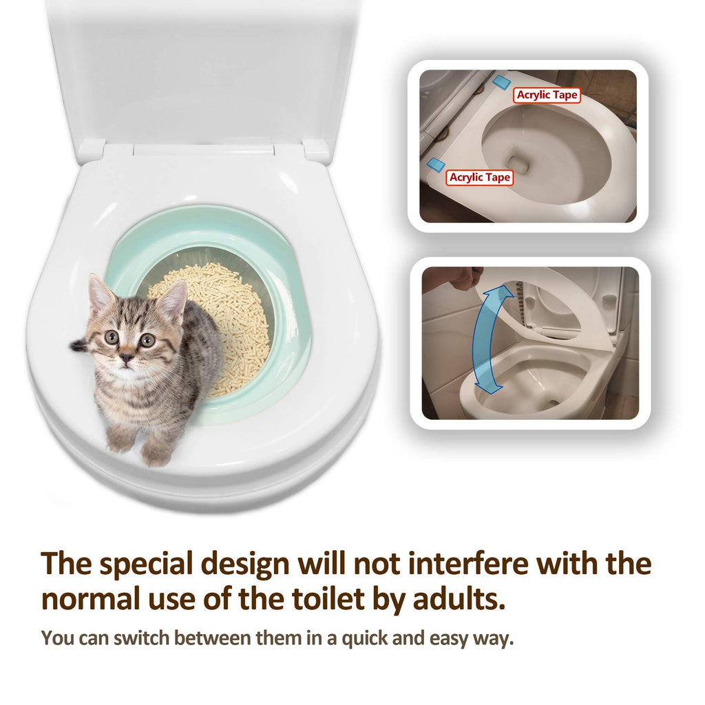 FuzzyMilky Cat Toilet Training System 2022 - Teach Cat to Use Toilet Cat Toilet Training Kit (One Pack + Extra Training Pan), White (CTS-FMC4(2TP))