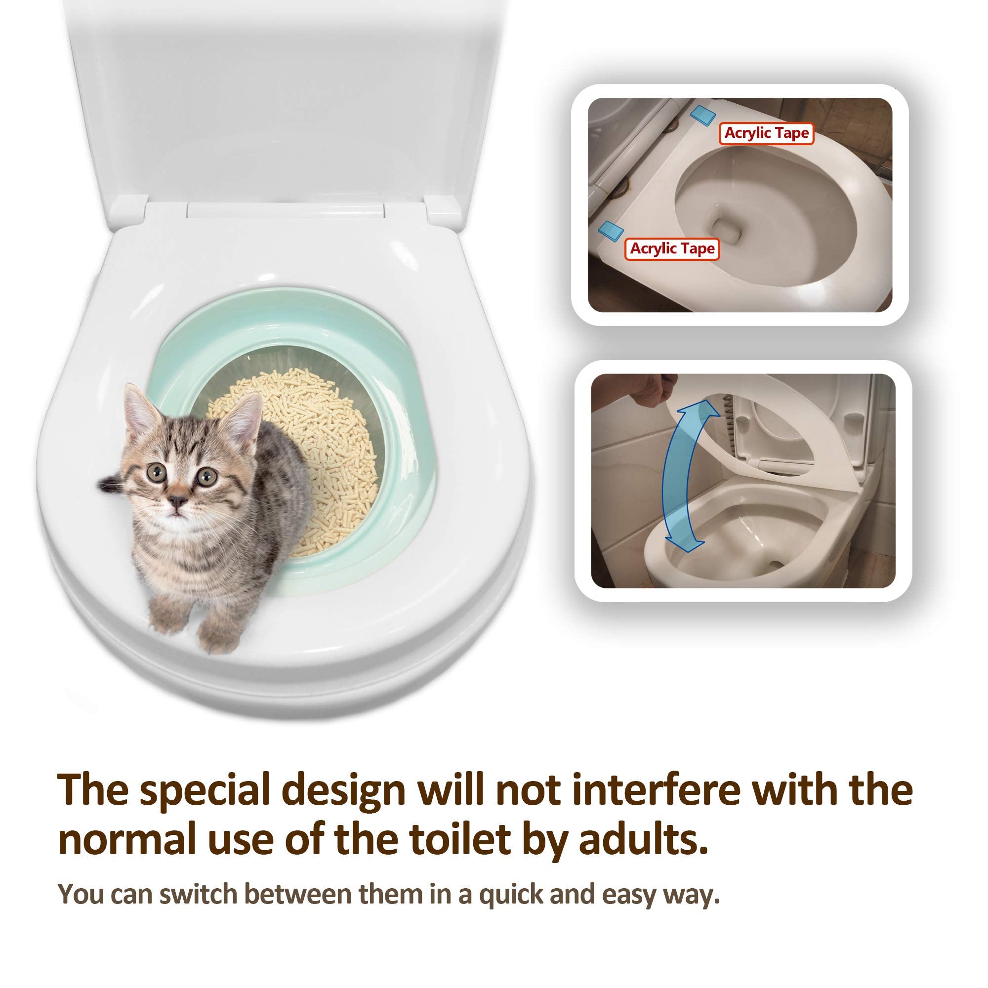 FuzzyMilky Cat Toilet Training System 2022 - Teach Cat to Use Toilet Cat Toilet Training Kit (One Pack + Extra Training Pan), White (CTS-FMC4(2TP))