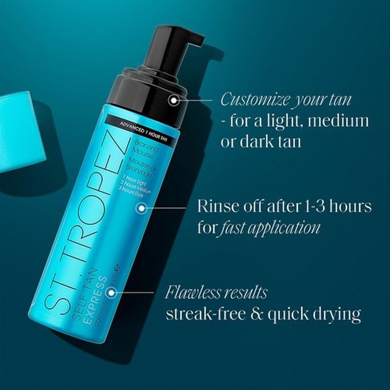 St.Tropez Self Tan Express Mousse - Fast Acting Streak-Free Tan | Develops in 1-3 Hours, 3.4 Fl Oz