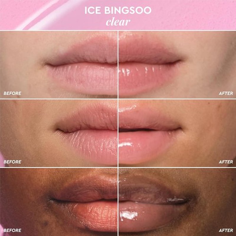 Glow Recipe Glass Balm Lip Treatment - 12Hr Hydrating Moisturizer with Hyaluronic Acid | Clear Tint, Ice Bingsoo (15 ml)