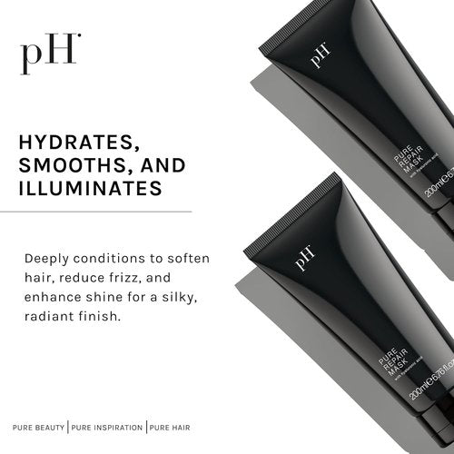 pH PURE HAIR Repair Hair Mask - Revitalizing Treatment for Damaged Hair - Strengthens & Moisturizes - 6.7 Oz