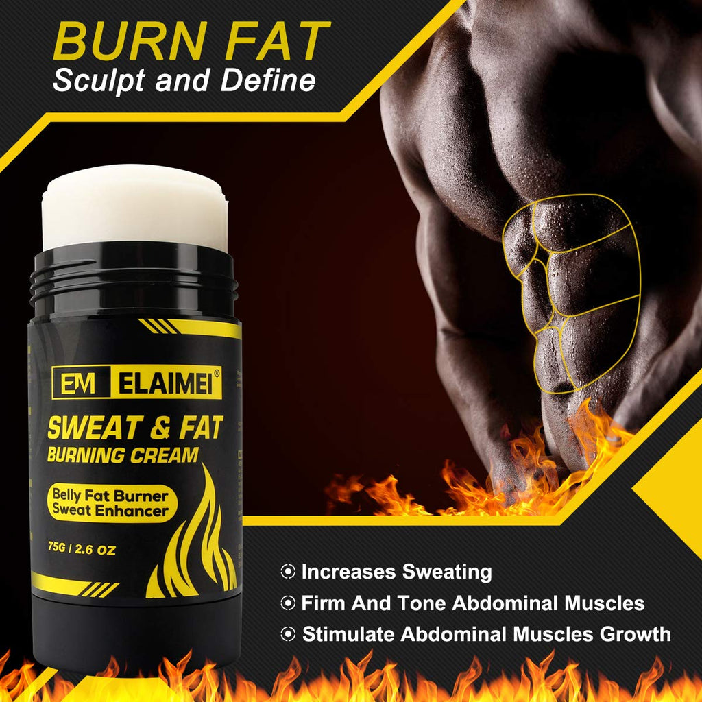 ELAIMEI Fat Burning Sweat Cream, Weight Loss Workout Enhancer Hot Gel for Belly, Slimming/Anti Cellulite Cream for Tummy for Body for Women and Men, Deep Tissue Massage & Muscle (1 pack)