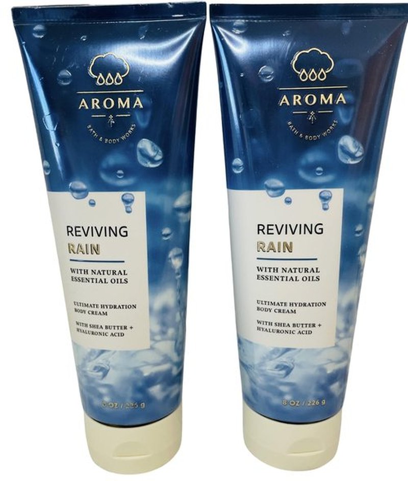 Bath & Body Works Reviving Rain Ultimate Hydration Body Cream 8 Ounces Pack of 2