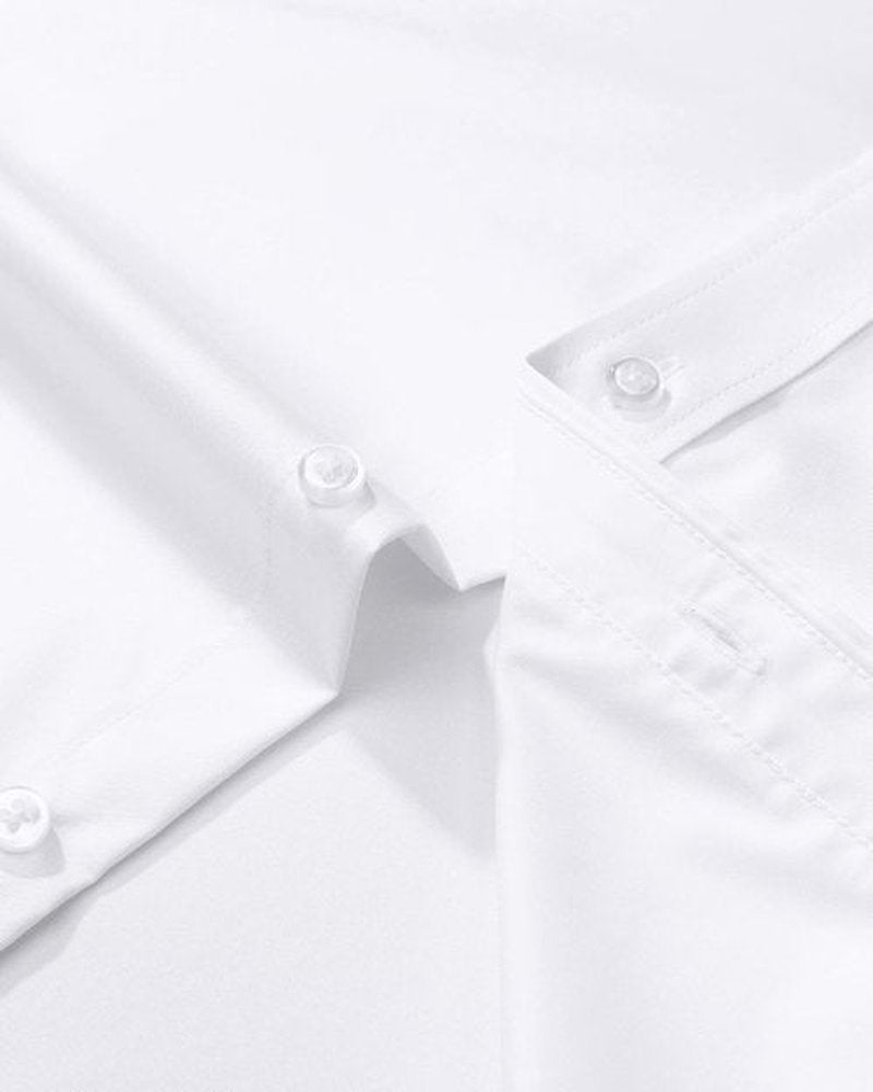 J.VER Men's Dress Shirt - Solid Long Sleeve, Stretch, Wrinkle-Free | Business Casual Button Down