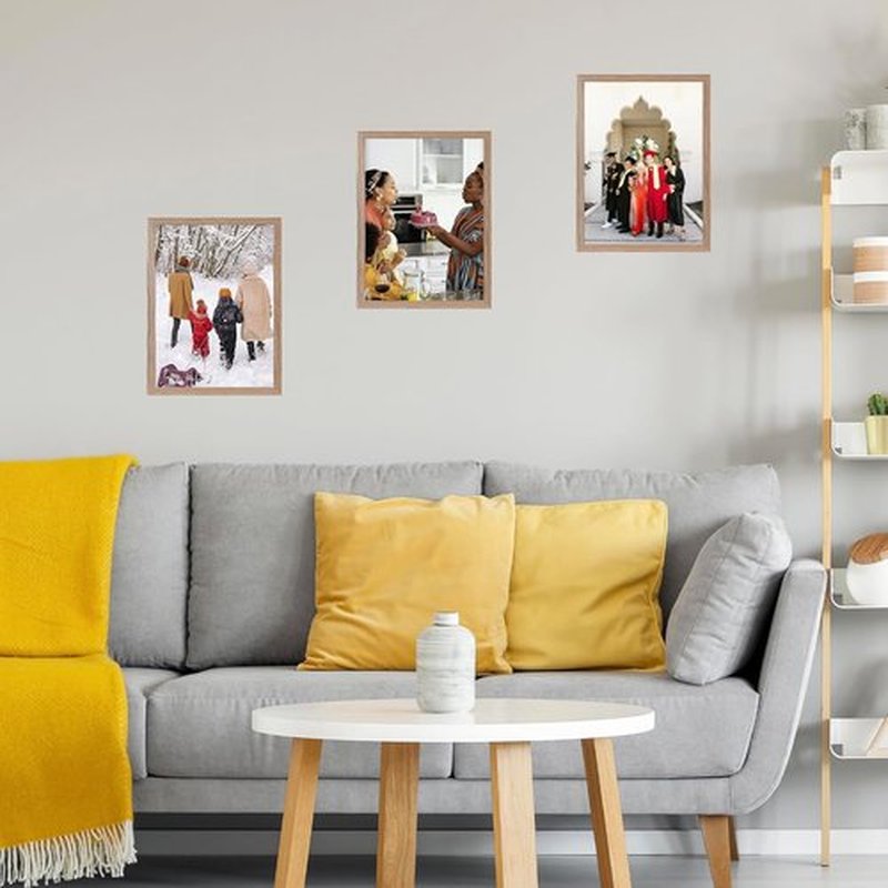 JCJMY 10x16 Rustic Brown Picture Frame - Versatile Wall Mounting for Horizontal or Vertical Display