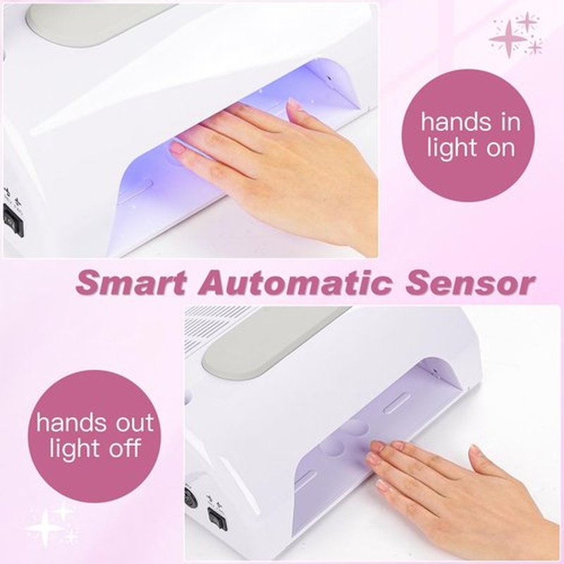 Biutee Nail Dust Collector 5 in 1 80W Nail Vacuum Dust Collector Extractor Professional 30000rpm Electric Nail Drill Machine with 48W/96W UV LED Nail Lamp Nail Art Tool With LED Light