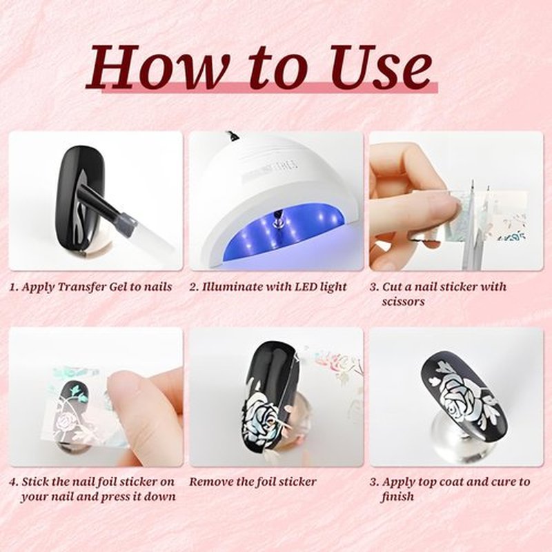 Lifextol Nail Foil Transfer Nail Art Stickers, 30 Rolls Deco Nail Foil Transfer Sheets for Fake Nail Tips Nail Transfer Foil for Nail with Butterfly, Marble Nail Foil Stickers for Press on Nails