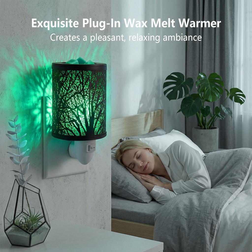 Wax Melts Warmer Plug in Wall–Electric Wax Warmer with 7 Colors Light Fragrance Burner PTC Heating Pluggable Wax Melter Warmer with Removal Dish Gift & Home Decor