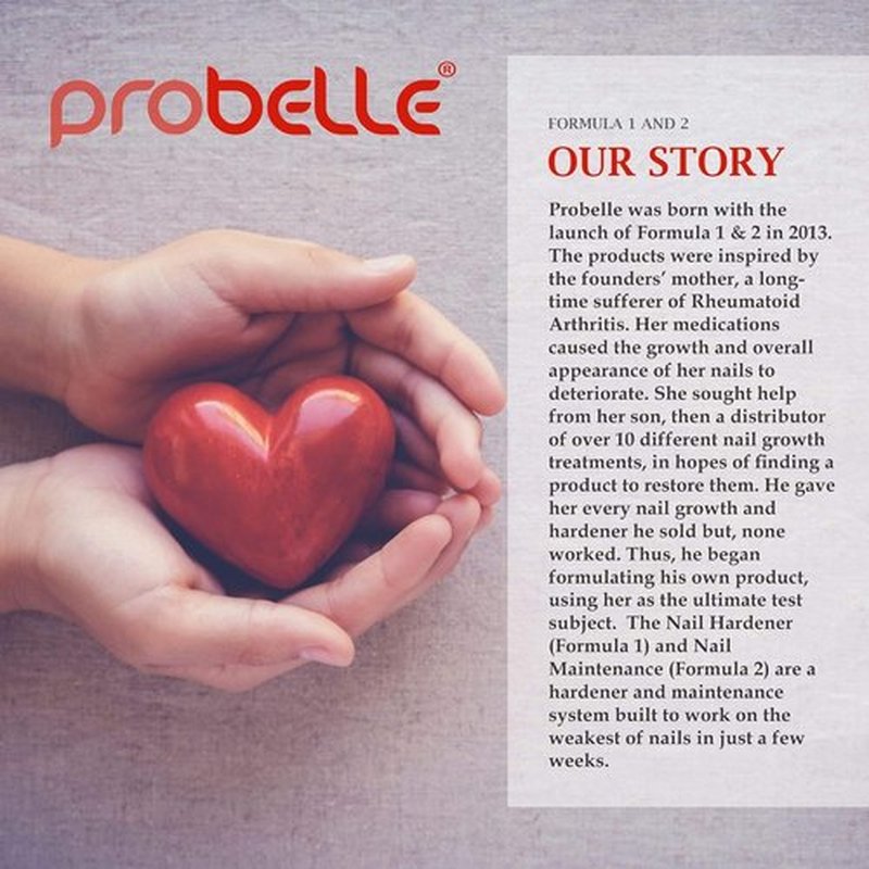 Probelle Nail Hardener Formula 1 - Repair Damaged Nails, Extra Strong Nail Growth Base Coat For Brittle Nails, Grows and Strengthens Soft, Weak Nails, Aids Splitting, Breaking, Peeling Nails