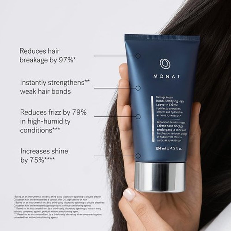 MONAT Damage Repair Bond-Fortifying Hair Crème – Leave-in Crème Conditioner Refreshing Neroli and Orange Flower Fragrance – Enhances Shine and Texture – No Frizz in Humid Conditions