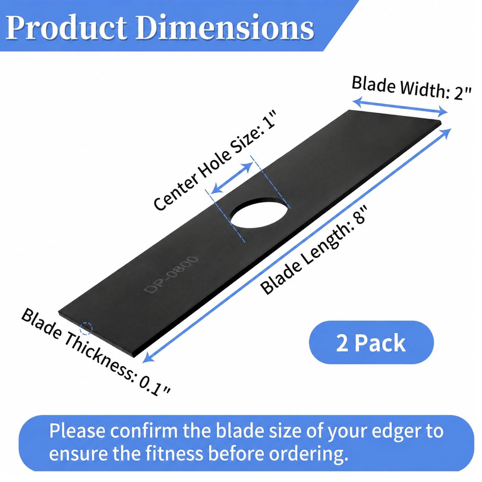 Bularie AEB0800 1" Center Hole Edger Blade Compatible with EGO 56V Edger, Multi-Head System Replacement Edger Blade for EGO Power Edger Models EA0800/ME0801/ME0800 (2 Pack)
