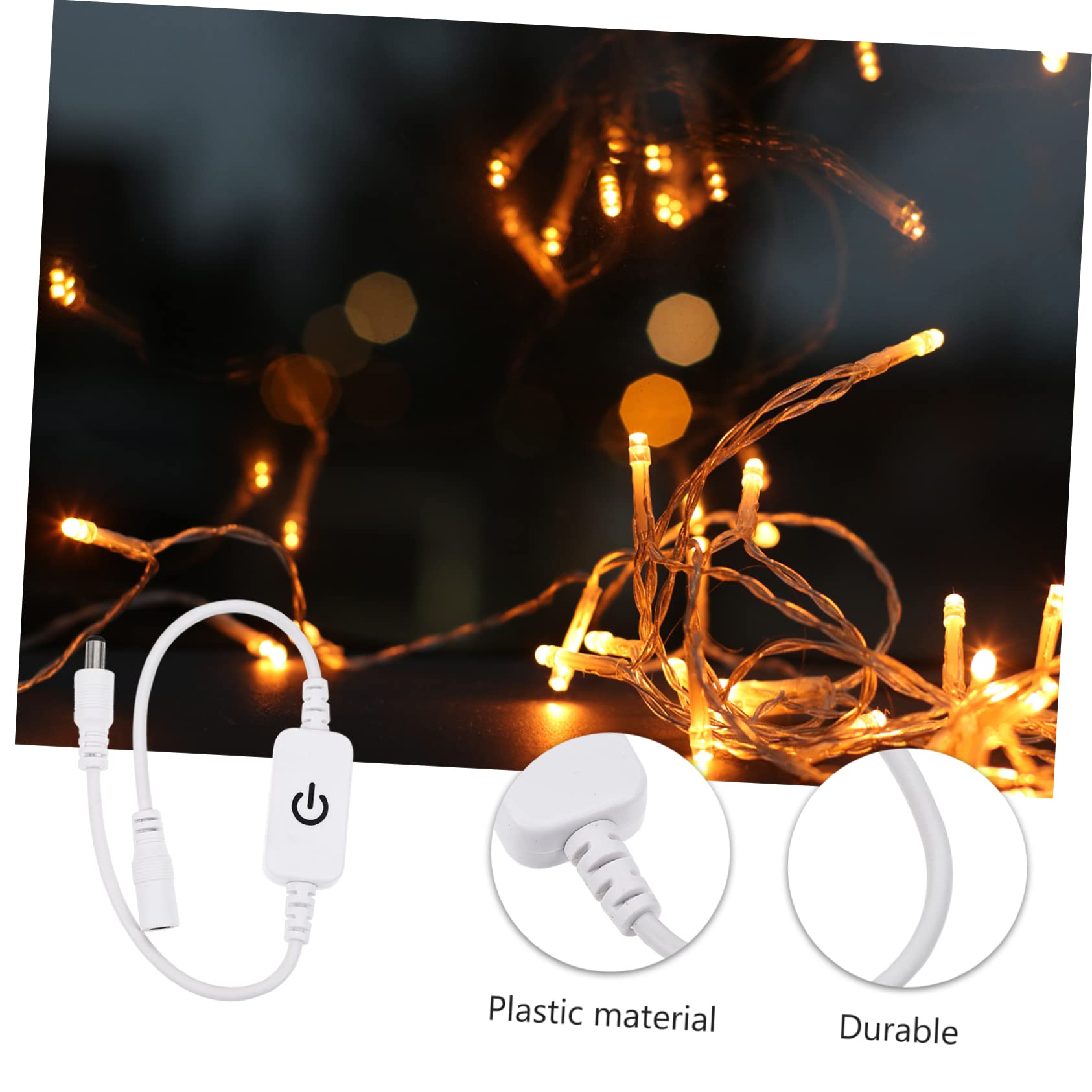 Uonlytech Touch Dimmer Switch Led Light with Inline Cable Controller Touch-Control Brightness Adjustment for Single Color Strip Lights Home Lighting Accessory for Steady Flicker-Free Dimming