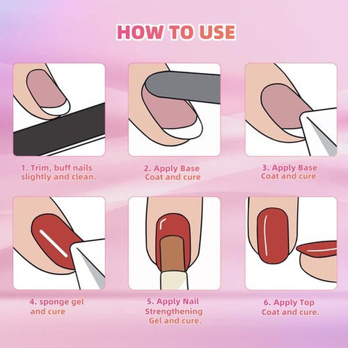 20 Colors Ombre Gel Nail Polish - Sponge Pat Painting Gel for Gradient Nails, Aura & French Manicure, Fluffy Cloud Texture with No-Wipe Glossy Finish, DIY Nail Art Kit for Beginners & Professionals