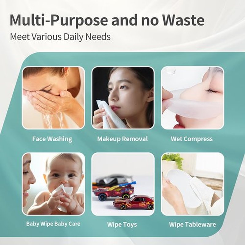 Disposable Face Towel 4 Boxes, 100% Pure Cotton, Soft & Skin Friendly Face Towelettes Disposable, Makeup Remover Dry Wipe for Women Cleansing, Facial Towels Disposable, Facial Wash Cloth Travel
