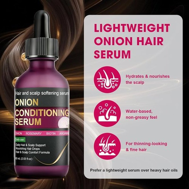Onion Hair Growth Serum - Hydrating Scalp & Hair Care with Onion Extract, Rosemary & Biotin | 2.03 FL OZ (60ML)