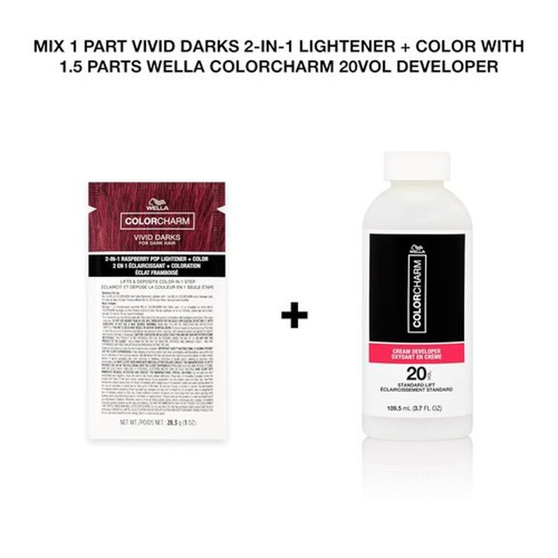 ColorCharm Vivid Darks - 2-in-1 Lightener & Permanent Cream Color | Nourishing Vegan Formula | 2 Fl Oz