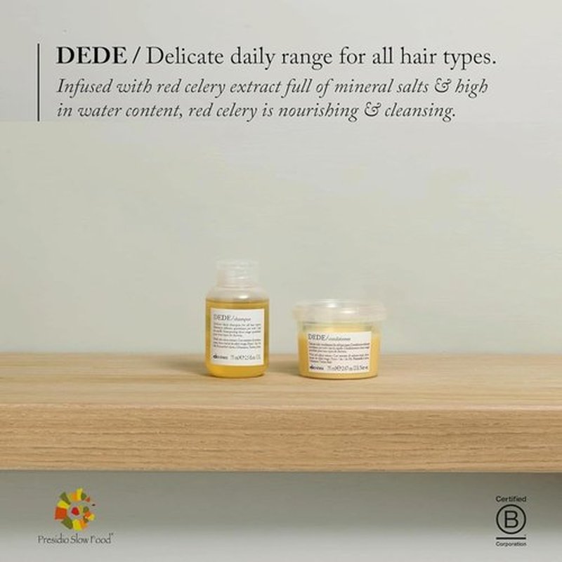 Davines DEDE Shampoo - Gentle Daily Cleanser for Medium & Fine Hair | Travel Size 2.54 Fl Oz