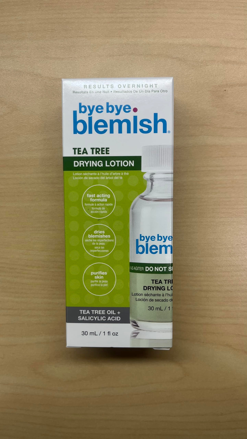 Bye Bye Blemish Tea Tree Drying Lotion – Salicylic Acid Liquid Acne Spot Treatment for Pimples & Blemishes, Fast Acting Formula, 1 fl oz, 1 Pack