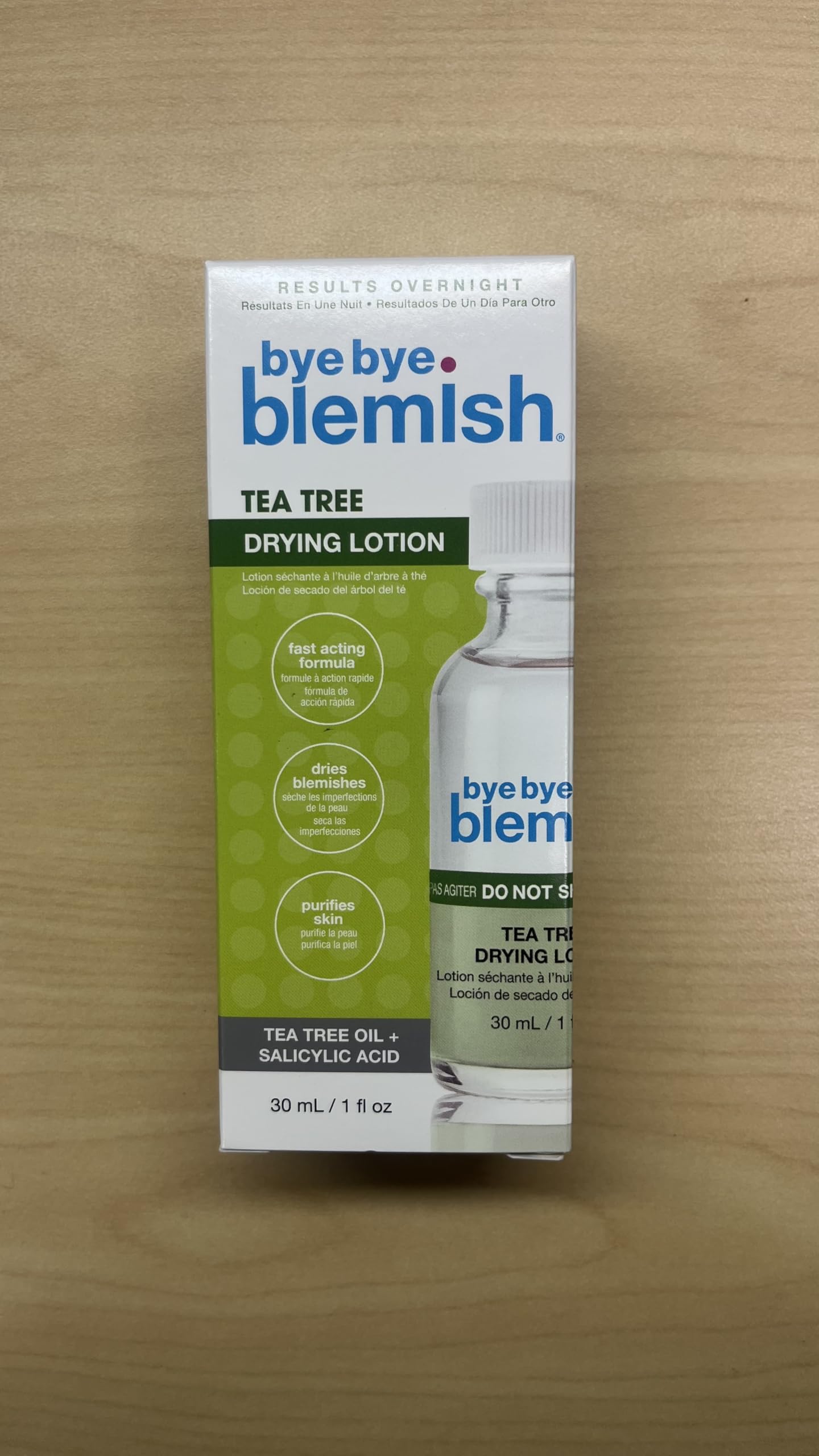 Bye Bye Blemish Tea Tree Drying Lotion – Salicylic Acid Liquid Acne Spot Treatment for Pimples & Blemishes, Fast Acting Formula, 1 fl oz, 1 Pack