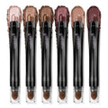 LUXAZA PRO Neutral Eyeshadow Stick Set - 6PCS Brown Metallic Shimmer & Matte Cream Crayon | Grape Wine
