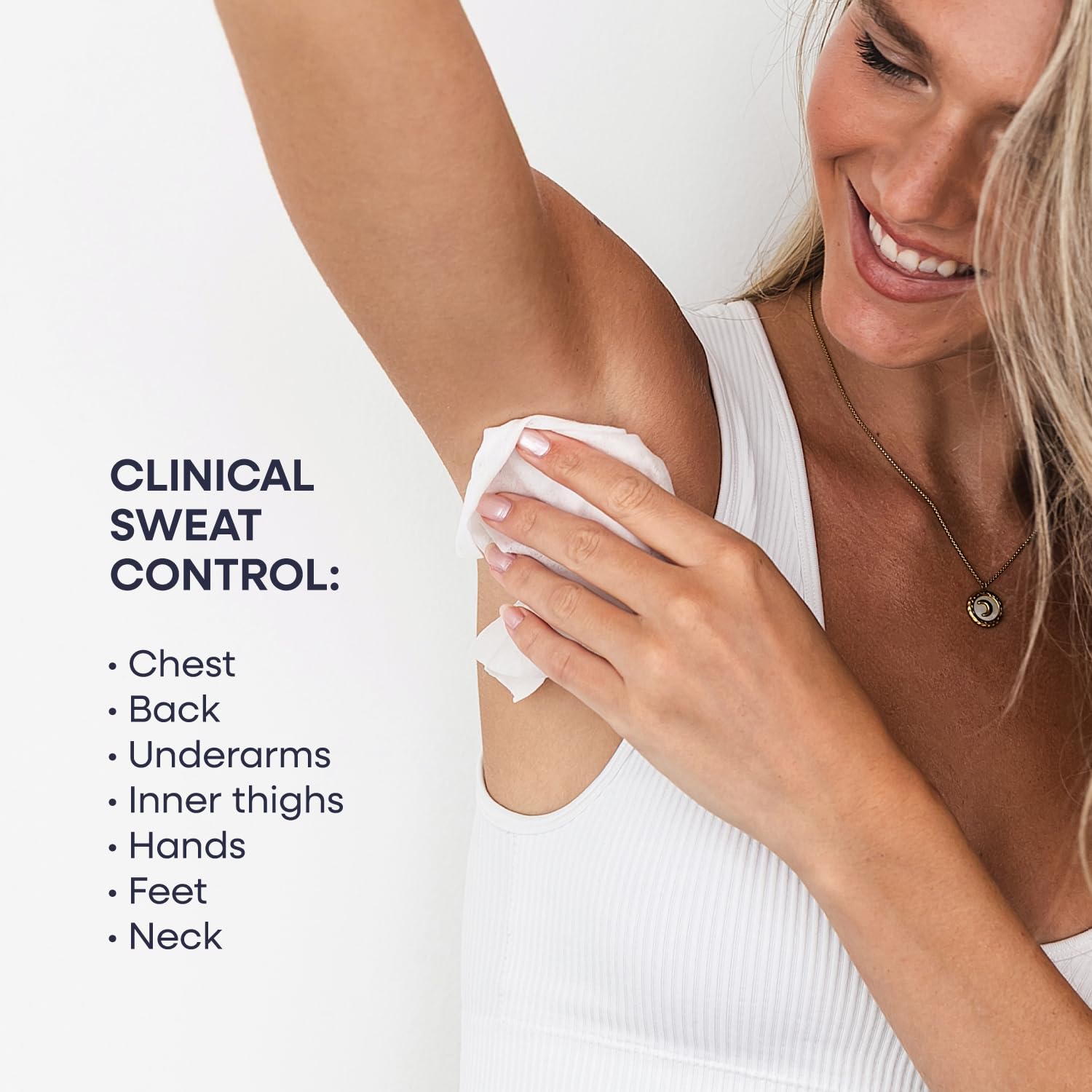 Duradry Sweat Control Body Wipes – For Under Boobs, Chest, Groin, Underarms, Hands, and Feet – Quick Drying, Travel-Friendly, Unscented, Pack of 1