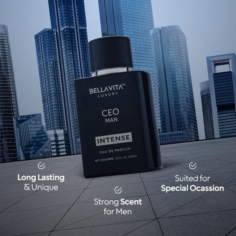 **Bellavita Luxury CEO MAN INTENSE Eau de Parfum - 100 ml | Aromatic Men's Fragrance with Lavender & Musk**