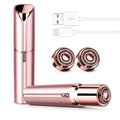 Flawless Facial Hair Removal for Women, Device, Remover Women Face, Finishing Touch Upper Lips, Chin & Cheeks, USB Rechargeable with LED LightIncluded Two Replacement Heads（Rose Gold）