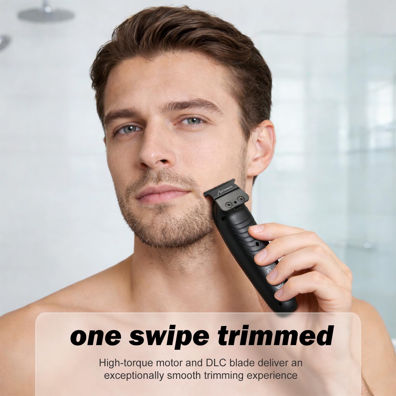 Artimaven Beard Trimmer for Men, Cordless Hair Clipper & Beard Trimmer Kit, USB-C Rechargeable, DLC Precision Blade, 150-Min Runtime, Compact Travel Grooming Set, Gift for Men with Toiletry Bag