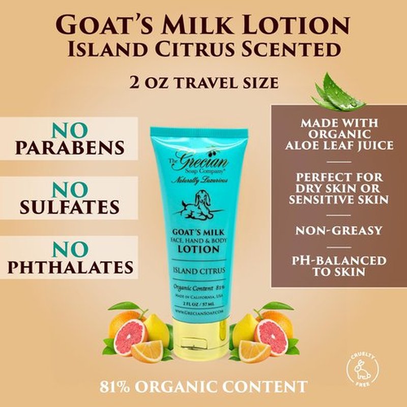 The Grecian Soap Company Deluxe Bathtub Gift Set, 6pcs Goat Milk & Olive Oil Skin Care Set, Birthday Gifts for Women, Bridal Shower Gifts, Gifts for Mom, Island Citrus Scent, Handmade in the USA