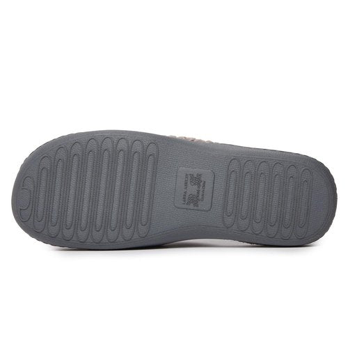 Laura Ashley Women's Spa Slip-On Rugged Scuff Slipper, Non-Slip House Slippers with Cushioned Insole for Ladies, Stone, Large