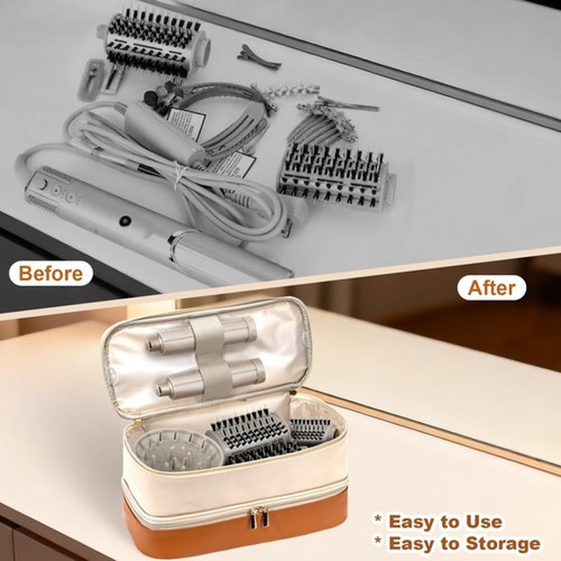 Travel Carrying Case for Hair Dryer Shark Flexstyle FlexFusion Airwrap Brush Double Layer Storage Bag Hair Accessories Tools Storage Case for Revlon Hairdryer Styler/Shark SpeedStyle Organizer Bag